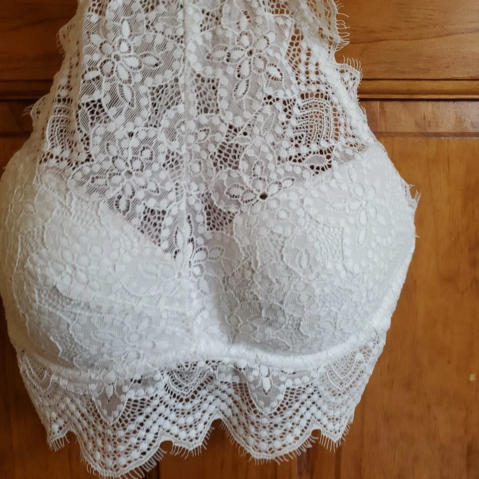 Victoria's Secret Pink high neck lace push up underwire Sz Sm (AA-B) - Image 2 of 4