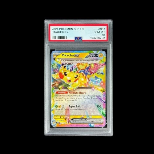 2024 Pokémon Surging Sparks SSP EN Pikachu ex 057/191 Double Rare PSA 10