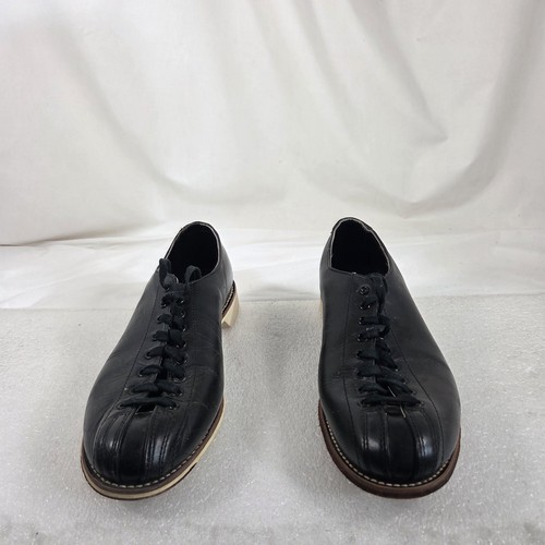 Zapatos de boliche vintage HYDE para hombre talla 11 cuero negro con cordones charol clásico años 60 - Imagen 2 de 16