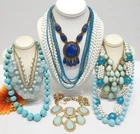 VINTAGE TO NOW FASHION /COSTUME JEWELRY NECKLACE LOT, ASSORTED TYPES & MATERIALS
