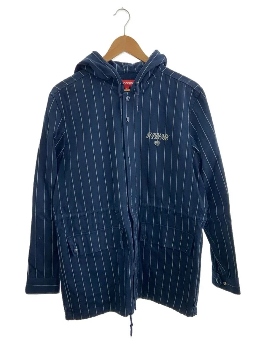 Supreme giacca parka twill gessato SS cotone NVY righe