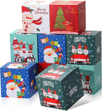 20 Pcs Christmas Gift Boxes, 5" X 5" X 5" Xmas Candy Boxes for Gift Giving, Pape