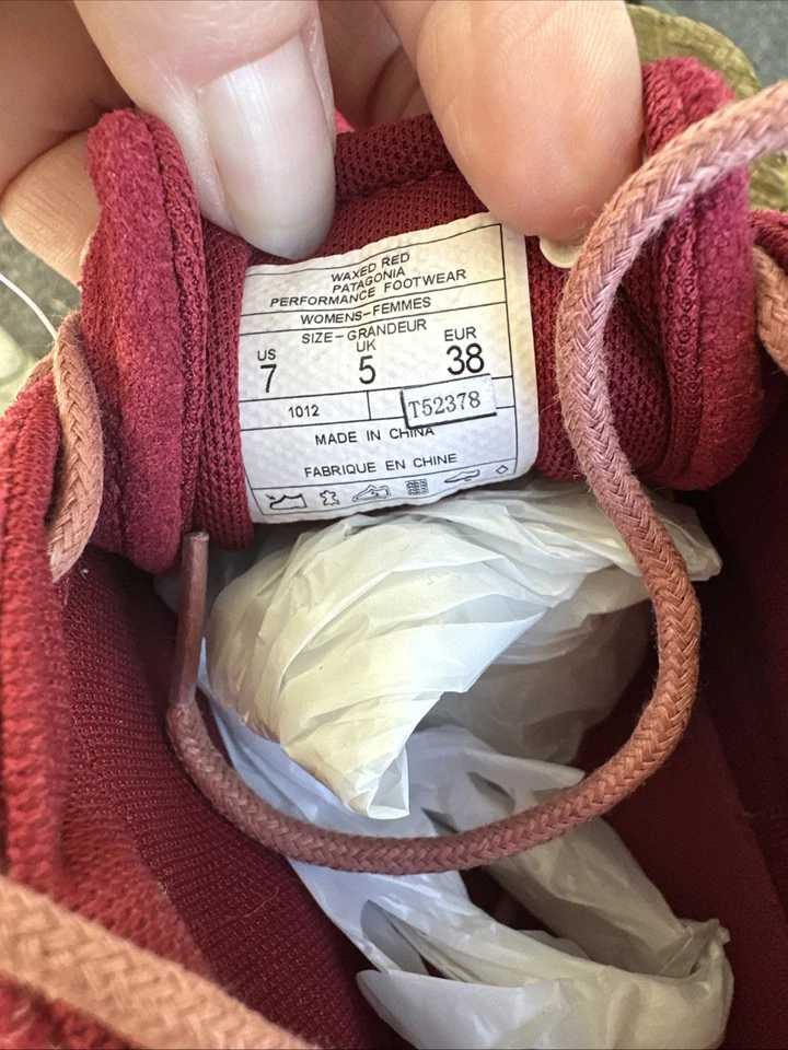 Nuevo Sin Caja MUJER GAMUZA Patagonia Botines Zapatos Encerado Rojo Talla 7 Foto 4 de 4