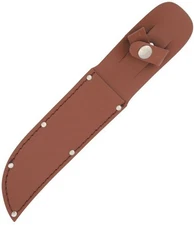 Straight Knife Sheath Brown Leather With Snap Closure For Up To 6-Incha Blade