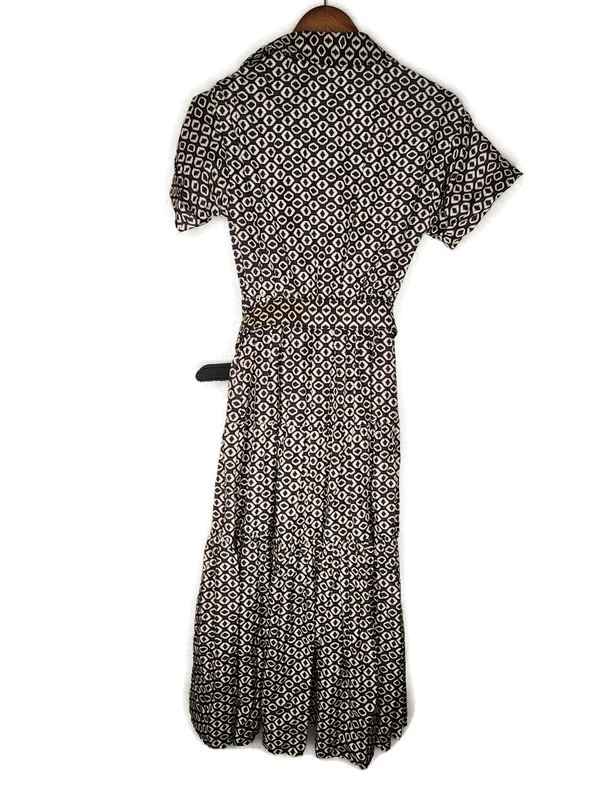 OFF WHITE Abito Nicholas Amina in seta di cotone nero e bianco sporco taglia 0