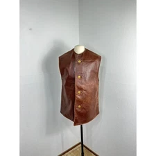 50s euro vintage military british army jerkin vest leather wool lined 865608