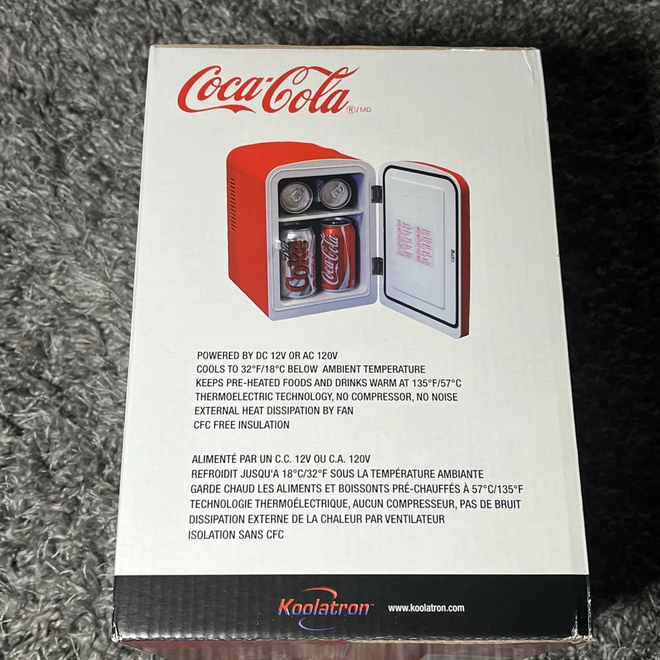NIB Coca Cola Polar Bear Red Retro Personal Fridge Holds 6-12 Oz Cans Koolatron - Image 3 of 4