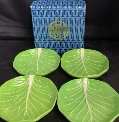 Dodie Thayer for Tory Burch Lettuce Ware Canap Plates Set Of 4 With Original Box