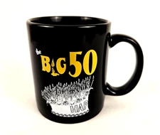 M Ware Coffee Cup The Big 50 Birthday Cake Black Ceramic/PRICE REDUCED