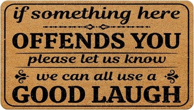 Funny Door Mat - Outside & Indoor Entrance Mats Coir Doormat 17x30 inch - Bri...