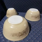 Vintage Pyrex Forest Fancies Mushroom Bowls Set of 3 “ Unscathed “