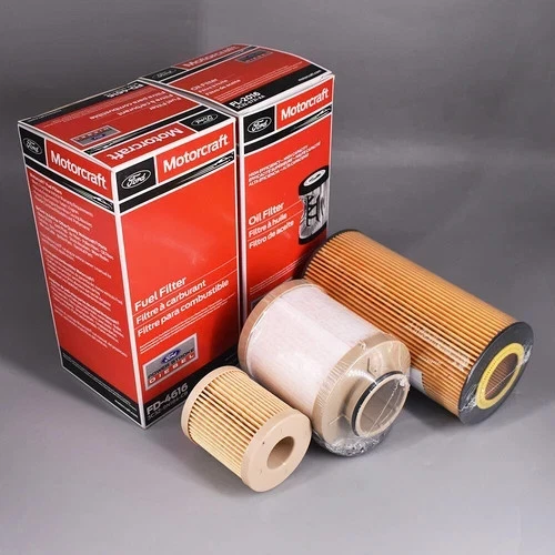 03-07 Ford Motorcraft 6.0L Powerstroke Diesel Oil Fuel Filter Kit FD4616 FL2016 Foto 2 de 4