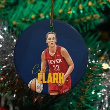 Caitlin Clark Ceramic Christmas Ornament - Indiana 22 Tribute Fever Keepsake
