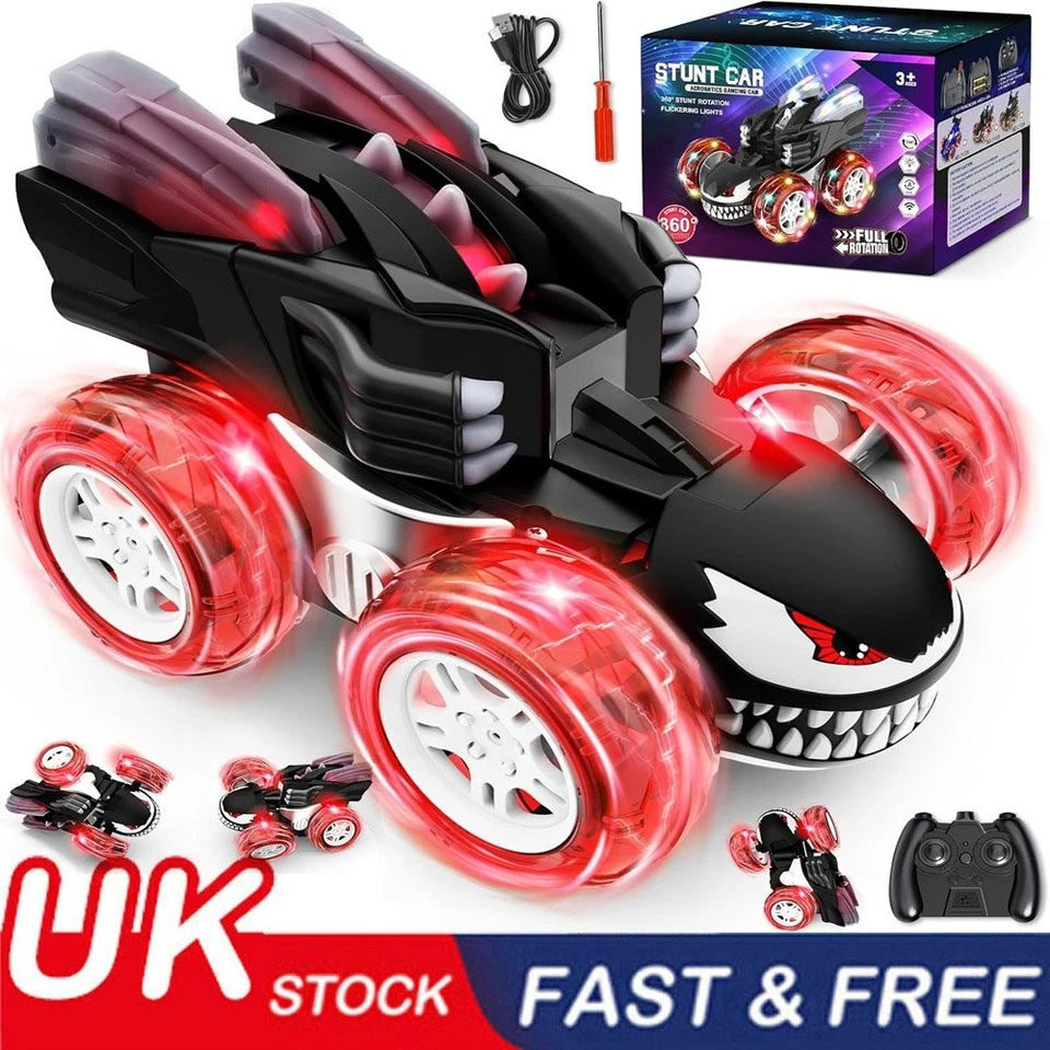 Kids Remote Control Car RC Mini Monster Truck Stunt Cars Indoor Activity Toy UK - Image 1 of 4
