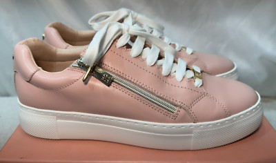 Moda in Pelle Leder Sneaker UK 8 / 41 Balize Pink Cameo Zip & Lace up Low Top