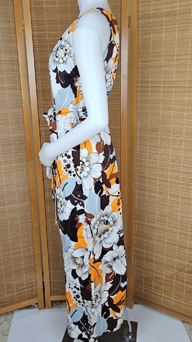 GayMode Wide Leg Romper Polynesian Belted Floral Jumpsuit Pants Womens M Vintage - Picture 5 of 15