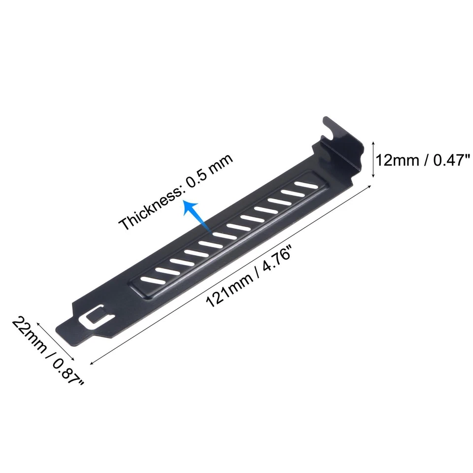 PCI Slot Covers with Screws for PC Case Airflow and Dustproof Black 5pcs - Image 3 of 4