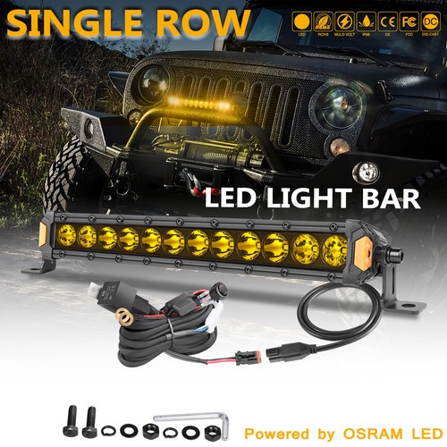For Can-Am Maverick X3 Max 12" Single Row LED Light Bar Slim + DT Wire + 3" CUBE - Picture 11 of 23