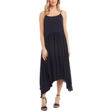 KAREN KANE NEW Women's Shirred Handkerchief-hem Cami Slip Dress TEDO