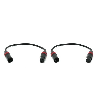Rannsgeer 2 Pack 1 ft XLR Microphone Cable Male to Female 3-Pin R7201-P2