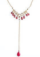 Wendy Mink 18 Gold Plated Baby Red Garnet Fringe Y Necklace Wendy Mink 18 Gold Plated Baby Red Garnet Fringe Y Necklace