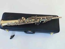 Japan Straight B Flat Soprano Saxophone with Mouthpieces Antique brass S-901 sax