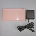 Nintendo DS Lite Coral Pink Handheld Game Console Charger Stylus HAS SCREEN LINE
