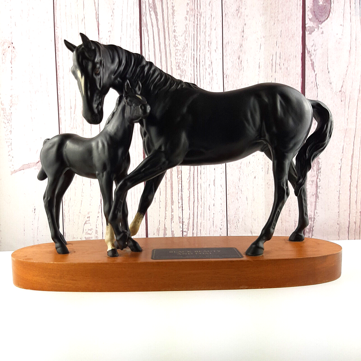 Vintage Beswick Black Beauty and Foal Connoisseur Series Matte