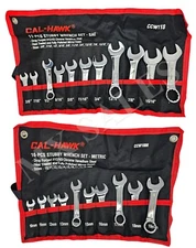 21 pc  Stubby Combination Wrench SET CR-V 12 POINT METRIC & SAE