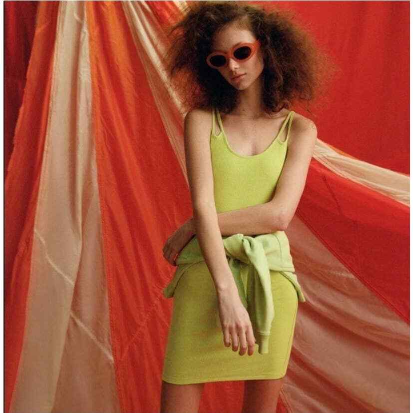 Zara Neon Lime Green Stretchy Ribbed Double Strap Mini Dress M NEW | eBay Zara Neon Lime Green Stretchy Ribbed Double Strap Mini Dress M NEW | eBay