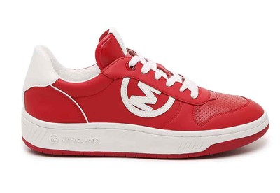 michael kors white and red sneakers