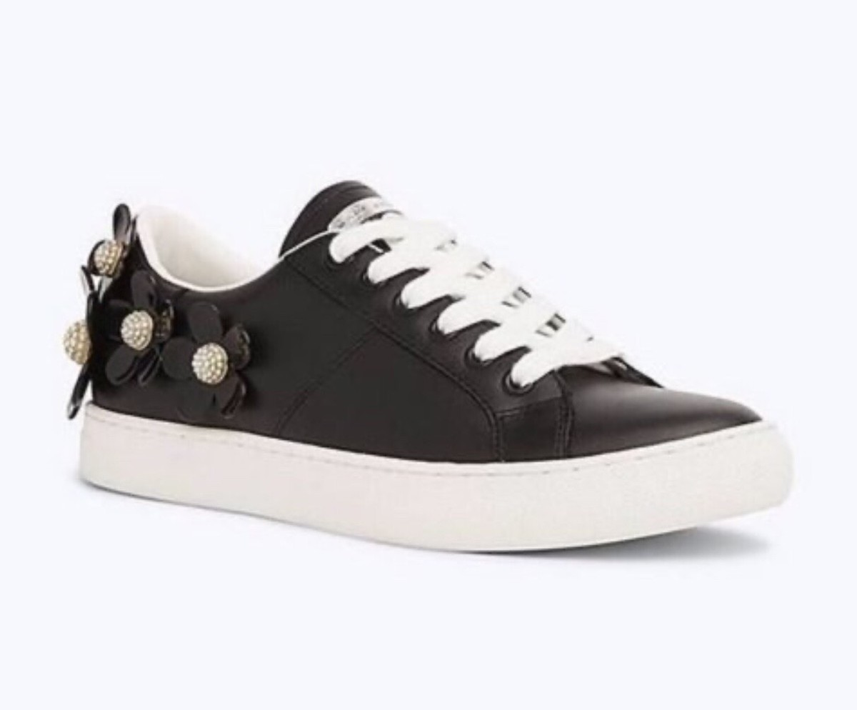 Marc Jacobs Women's Slip On Black Leather Embellished Daisy