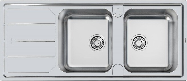 FOSTER 5812062 LAVELLO 2 VASCHE ELETTRA STD SINISTRA CON GOCCIOLATOIO INOX 116 C