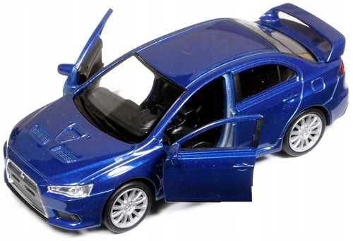 WELLY DieCast 1:34 MITSUBISHI LANCER EVOLUTION X BLUE New Model Car Metal in Box - Picture 2 of 7