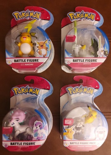 🔥 Pokemon Battle Figure Pack Lot Raichu, Sirfetch'D, Galarian Ponyta & Pikachu - Picture 1 of 9