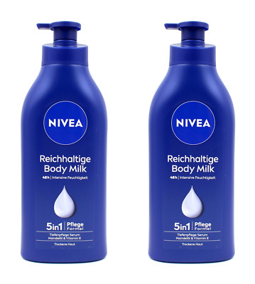 Nivea Reichhaltige Body Milk Spender für trockene Haut , 2x625ml EA669704