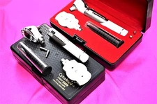 White Fiber Optic ophthalmoscope,Otoscope ENT Diagnostic Set.LED,CE+2 Extra Bulb