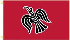 Scandinavian Viking Raven CRIMSON RED Flag Polyester 3 x 5 Foot Norse Pirate New