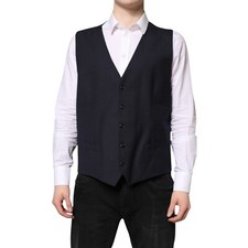 DOLCE & GABBANA Vest Black Wool Waistcoat Dress Formal Men IT56/US46/XXL 1500usd