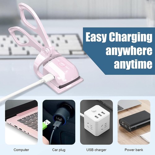 Electric Heated Curling Eyelash Tool Eyelash Curler Makeup USB Rechargeable Tool - Picture 10 of 19