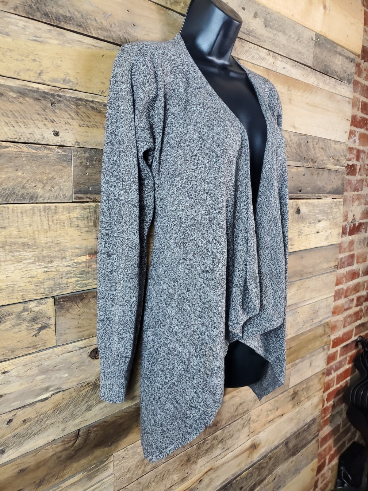 AB Studio Sweater Cardigan Large Gray 