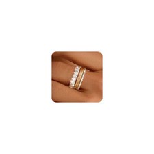 FUNEIA Stackable Gold Rings for Women Non Tarnish Chunky 14K Gold Plated Ring...