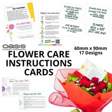 Flower Care Instructions Message Cards OASIS® - 60mm x 90mm - Florist Supplies