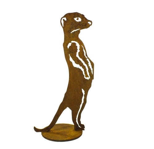 Small Meercat on Stand One Australian Made Rusty Garden art - Picture 2 of 2