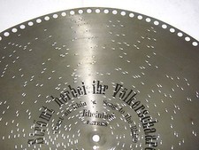Strömt herbei ihr Völkerschaaren Polyphon Blechplatte 39,5cm music disc 15 1/2" 