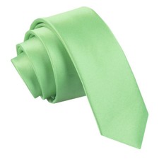 Limettengr&uuml;ne schmale Krawatte Satin schlicht einfarbig formelle Herren Hochzeit Krawatte von DQT