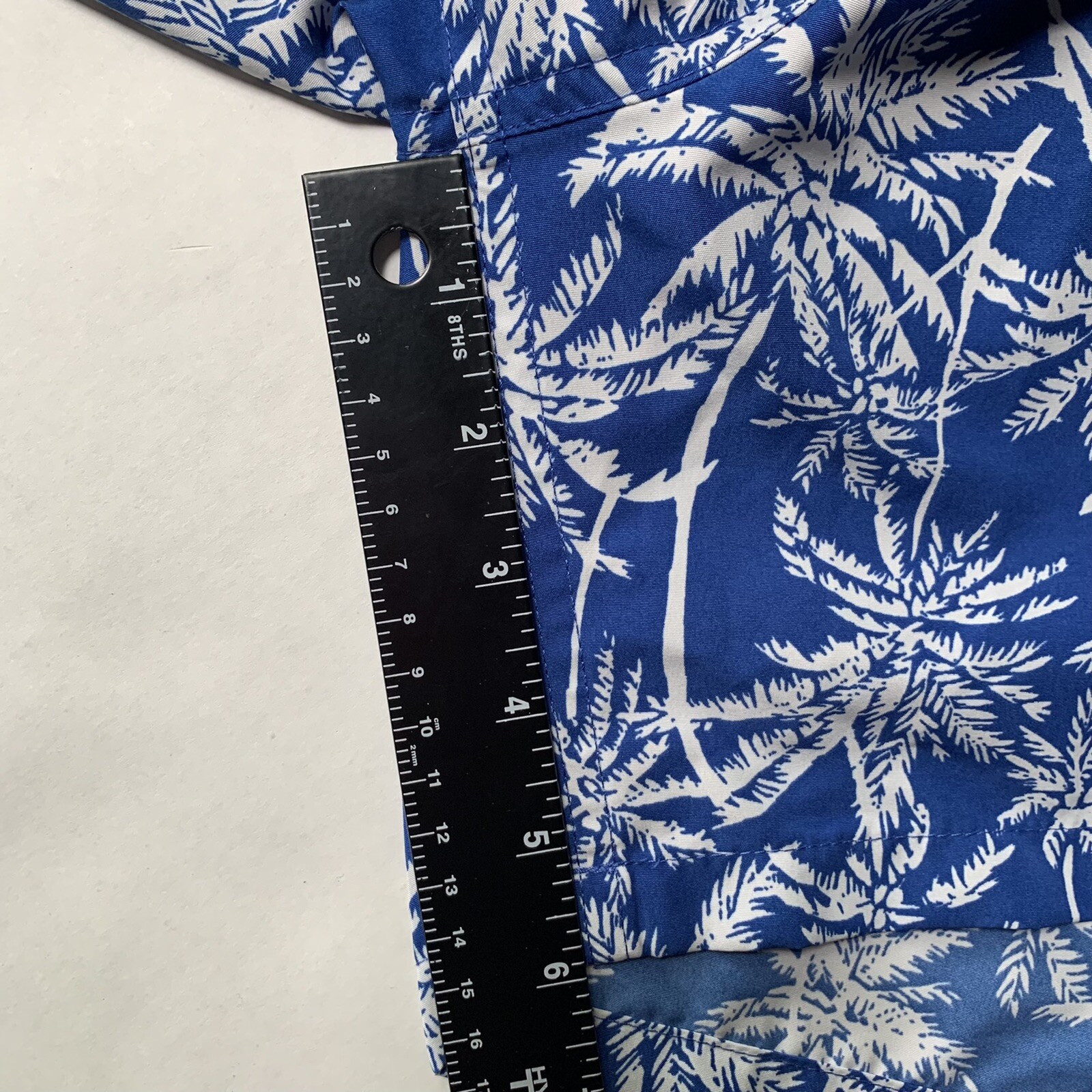 Brooks Brothers Blue Palm Trees Lined Swim Trunks Poc… Gem