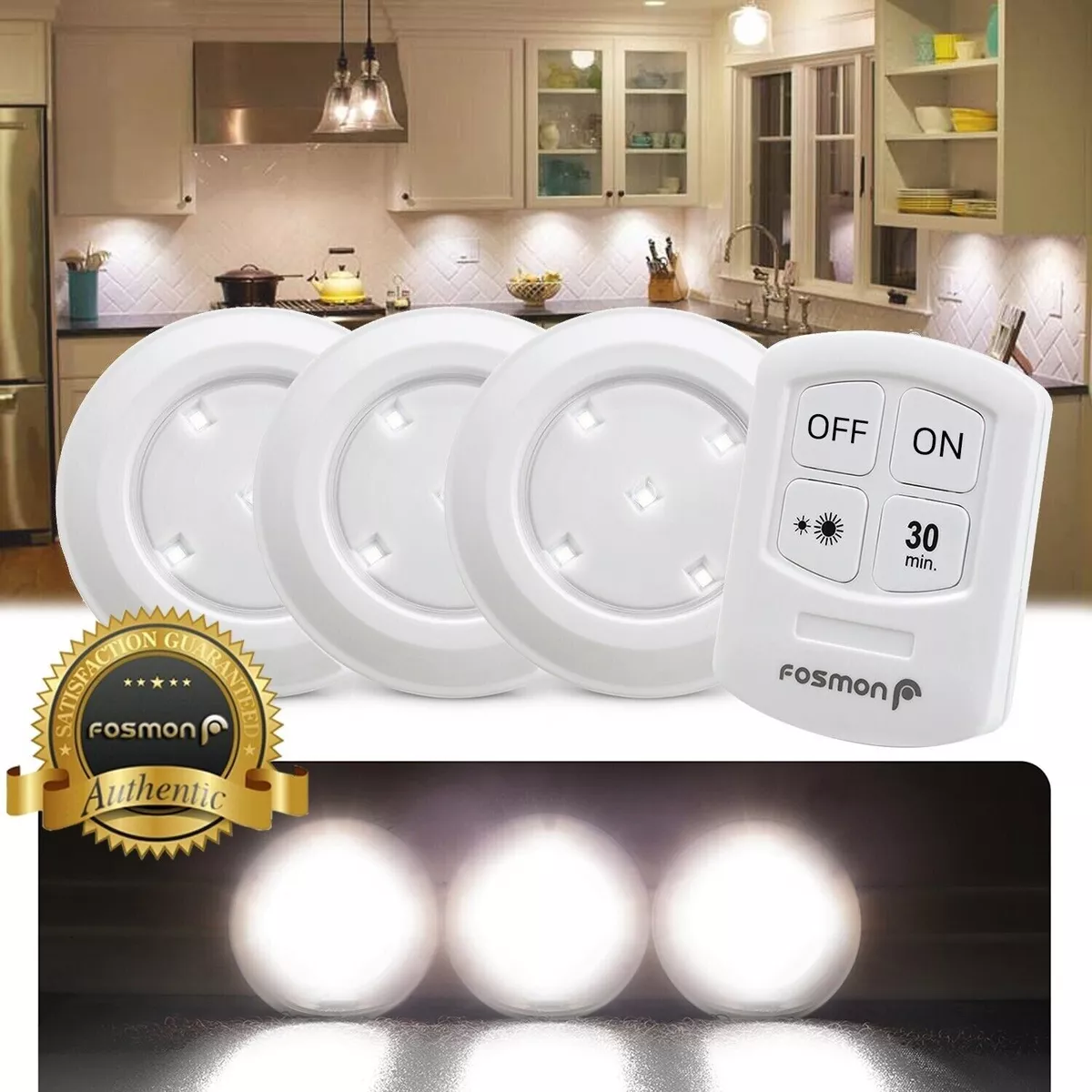 Wired puck 2024 lights with remote