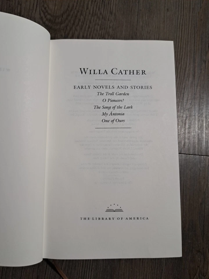 Library of America ~ WILLA CATHER ~ Early Novels and Stories - Image 3 of 4