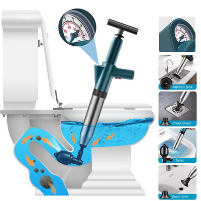 #ad #ad High Pressure Air Drain Blaster Gun Pump Toilet Plunger Sink Pipe Clog Remover $21.98